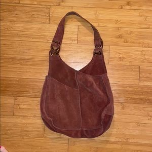 Lucky Brand Suede Hobo Bag in Rust